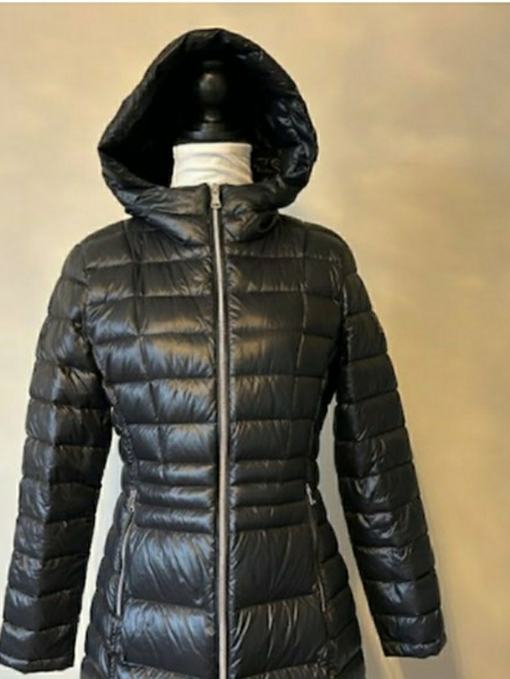 Calvin Klein Black Hooded Quilted Puffer Jacket